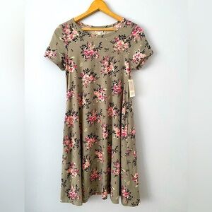 NWT LuLaRoe Jessie Dress Size XXS Floral, Pockets, Short Sleeve Swing Dress